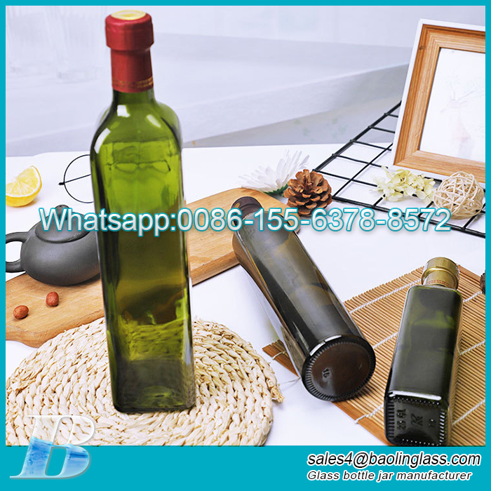 500ml Empty vintage dark green glass bottles olive oil