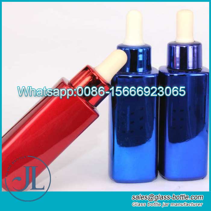 30ml Colored rectangle straight Infusing glass bottle with dropper