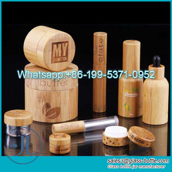Custom bamboo & wooden cosmetic jar, bamboo cosmetic packaging