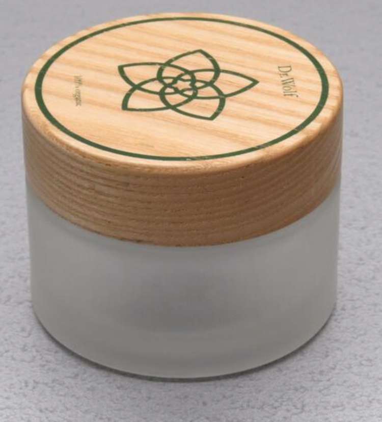 30g 50g frosted glass jar with wooden/bamboo lid