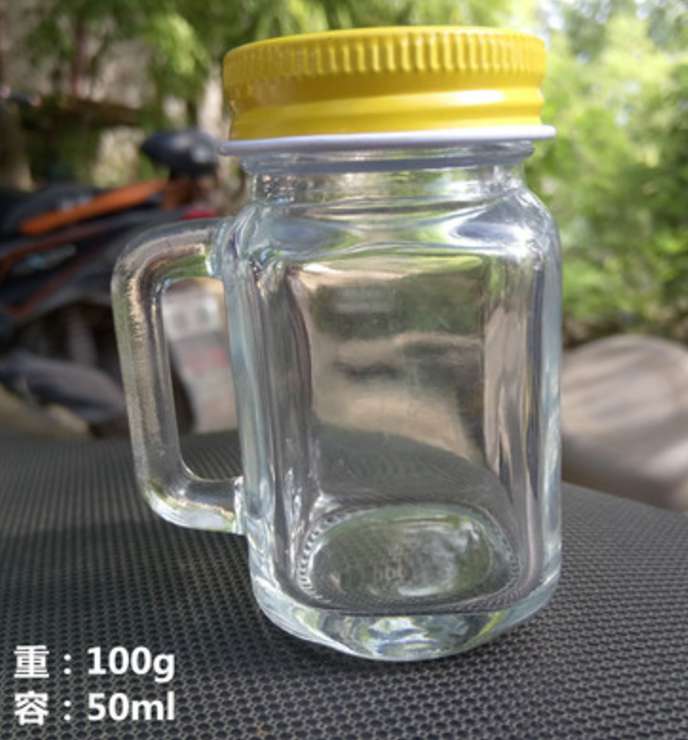 Mini 2oz 50ml glass mason jar drinking mug