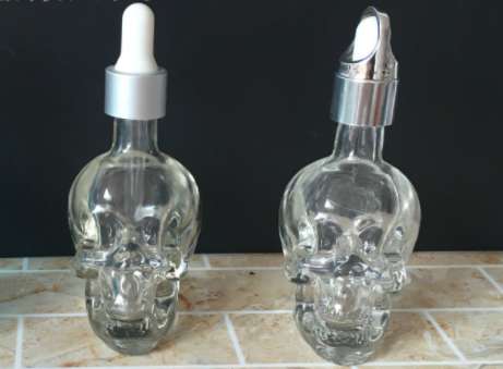 50ml skull head glass dropper bottle