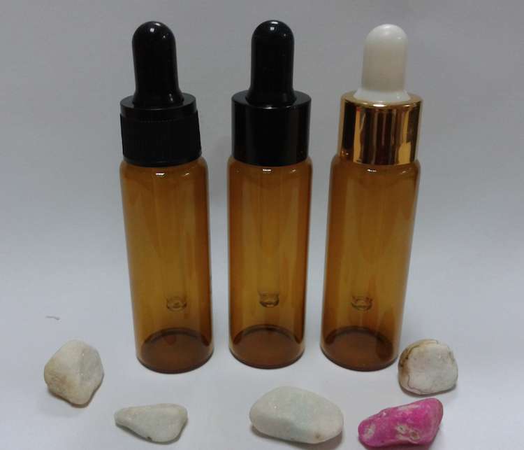 10ml brown essential oil glass dropper bottle