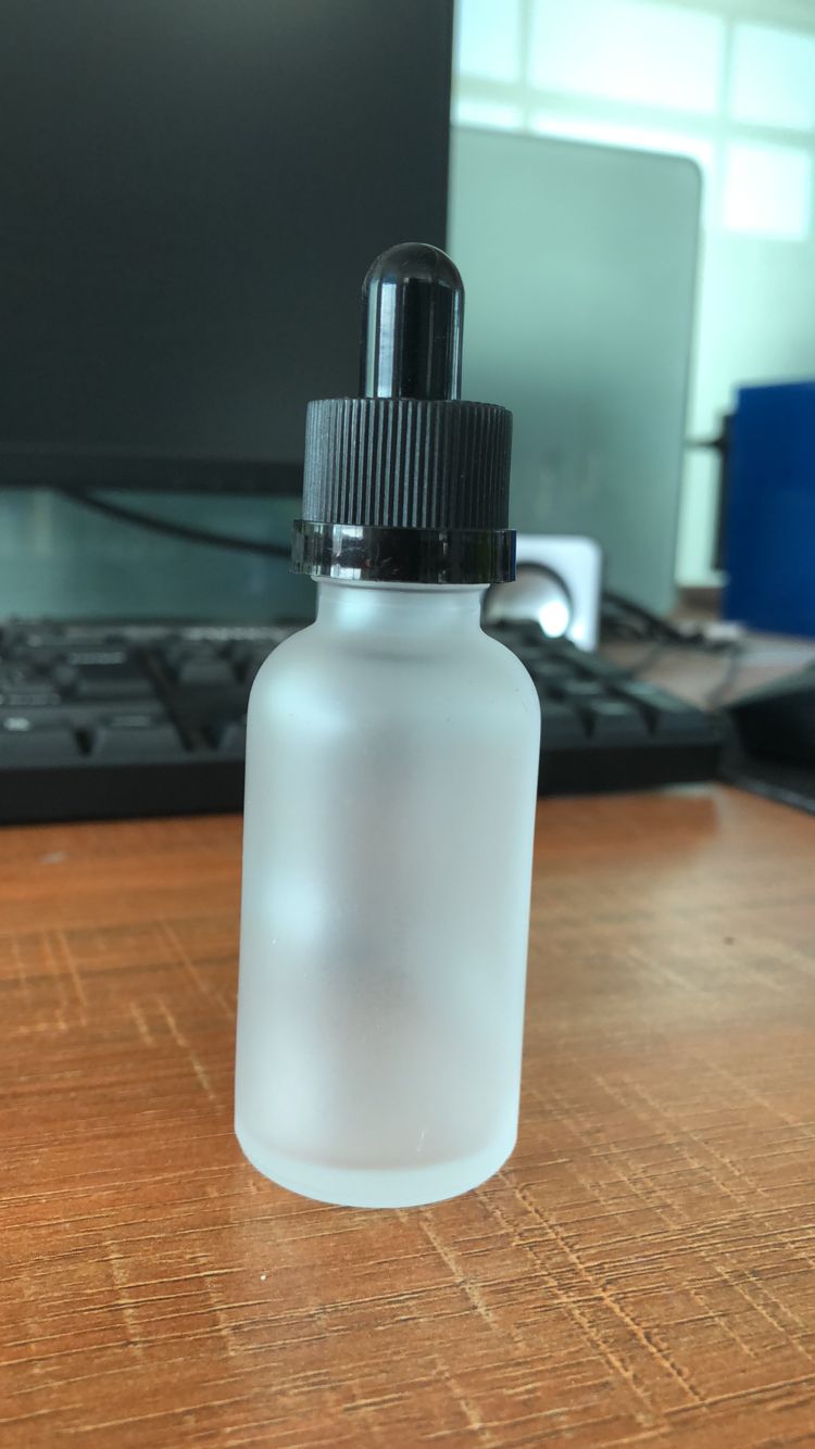 30ml clear frosted glass bottle with dropper cap