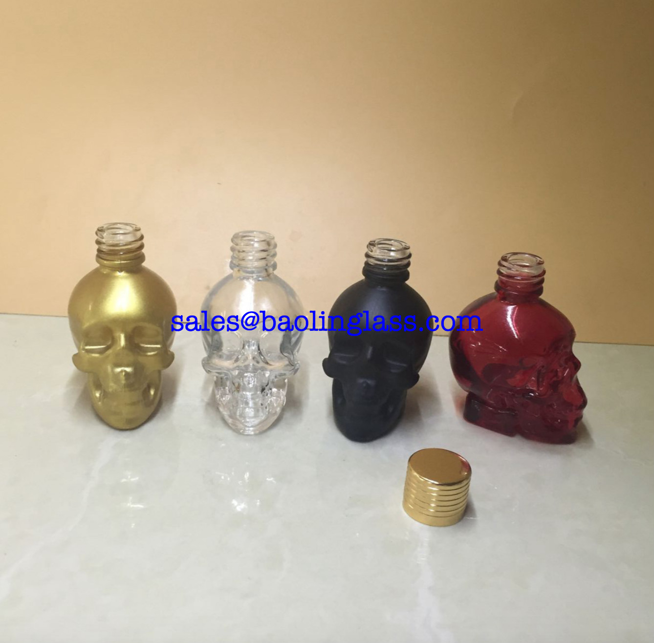 1oz 30ml skull shape glass dropper oil bottle