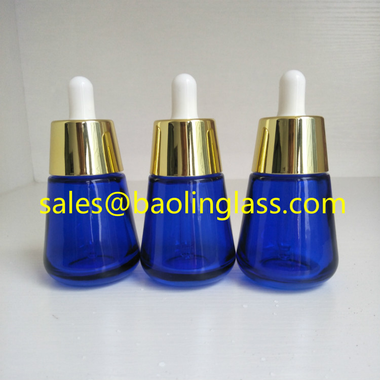 30ml serum cobalt blue glass bottle with dropper