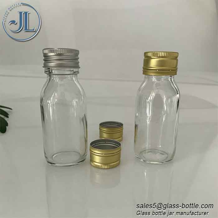 60ml clear syrup glass bottle with aluminum cap