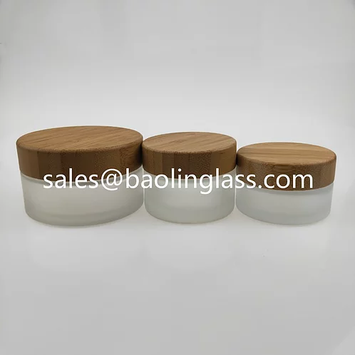 100g 50g 30g Bamboo cover cosmetic glass jar