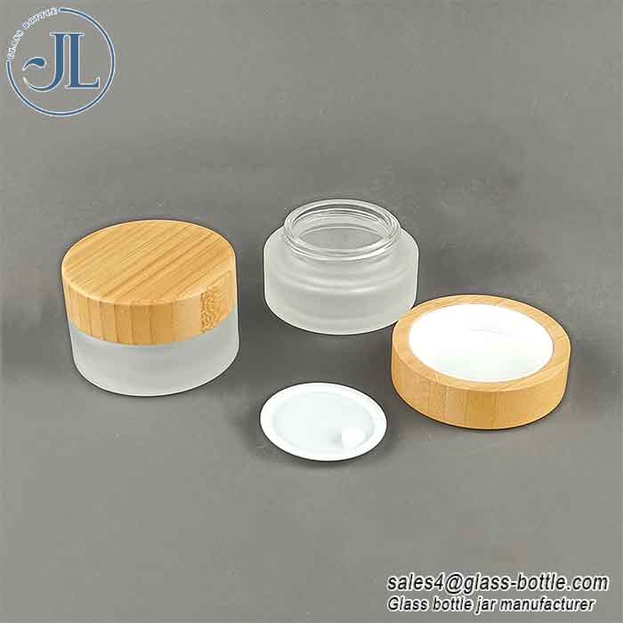 Custom Luxury Bamboo Lid Cosmetic Containers In Bulk