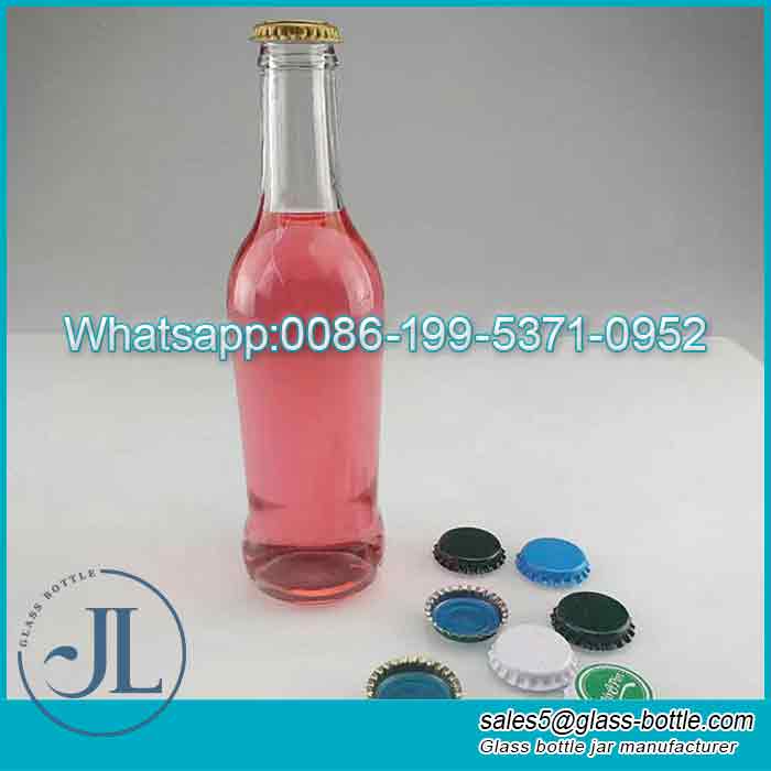 Custom 275ml frosted cocktail wine glass bottle with crown lid