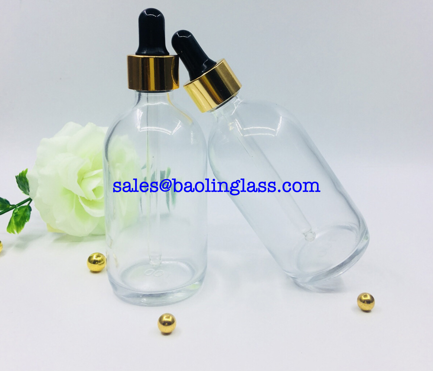 24k Pure Gold Luxurious Primary Liquid Glass Dropper Bottle