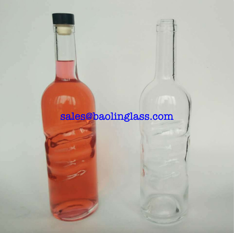 750ml vodka & wine hand glass bottle