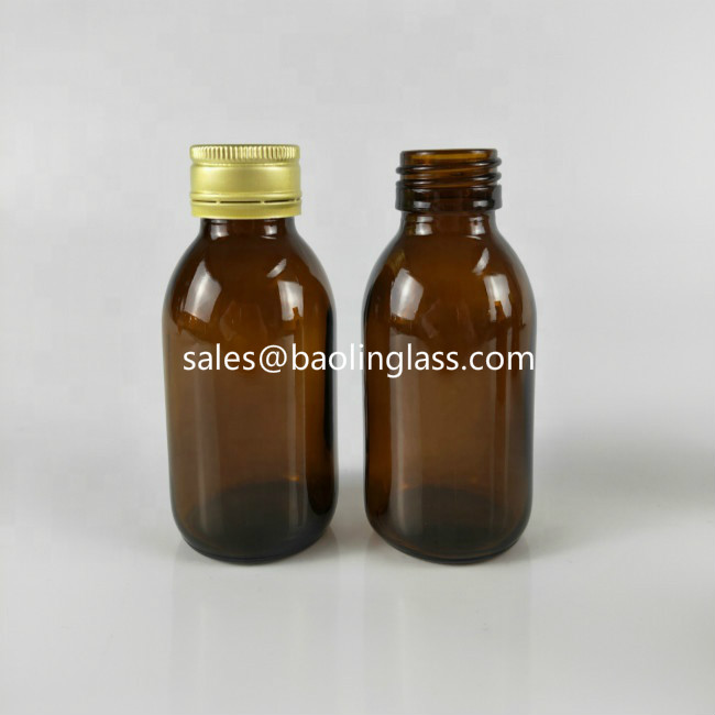 100ml 125ml Amber Pharmaceutical Oral liquids/Syrup Glass Medicine Bottle
