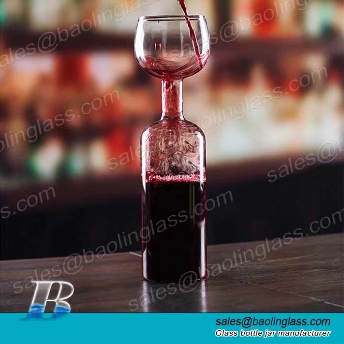 “Huge” Wine Bottle Glass Big Mouth 750mL Bottle of Wine