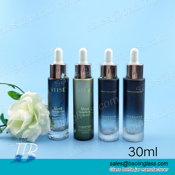 1 Oz 30ml Serum Glass Essential Oil Bottles Eye Dropper Containers Jars