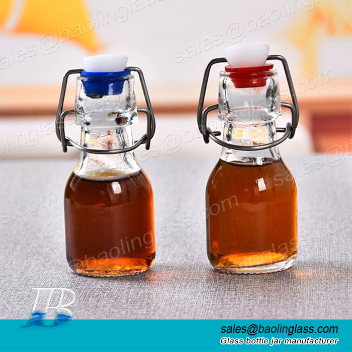 Mini 60ml swing top glass bottles clip jar