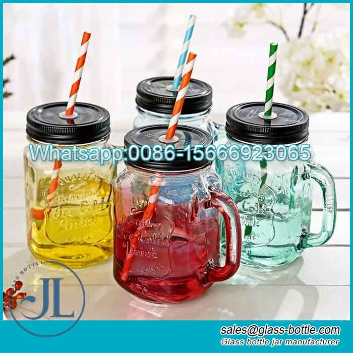 Mason jar mugs bulk with handle drinking glassware