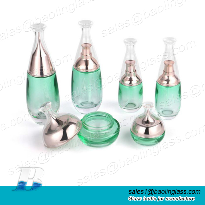 Luxury Glass Cosmetic Bottle&Jar set for Skincare Packaging
