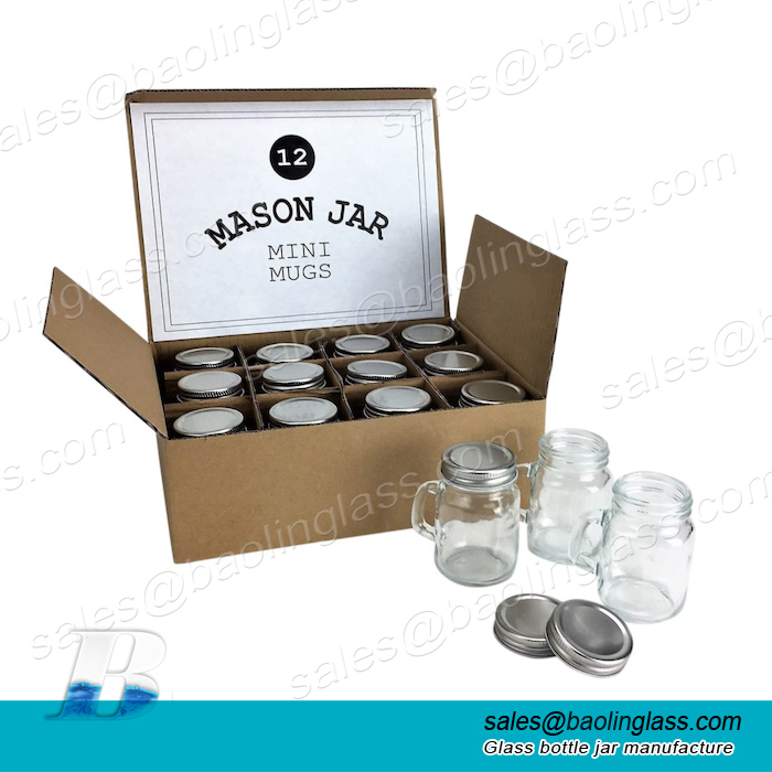 Premium Vials Mini Mason Jar Shot Glasses With Handles