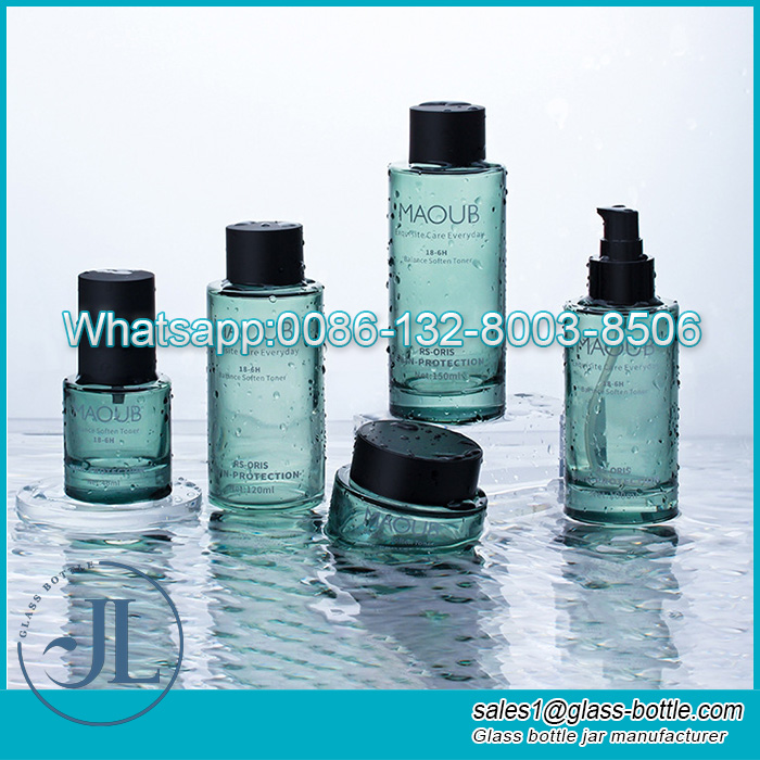 glass cosmetic packing bottles set