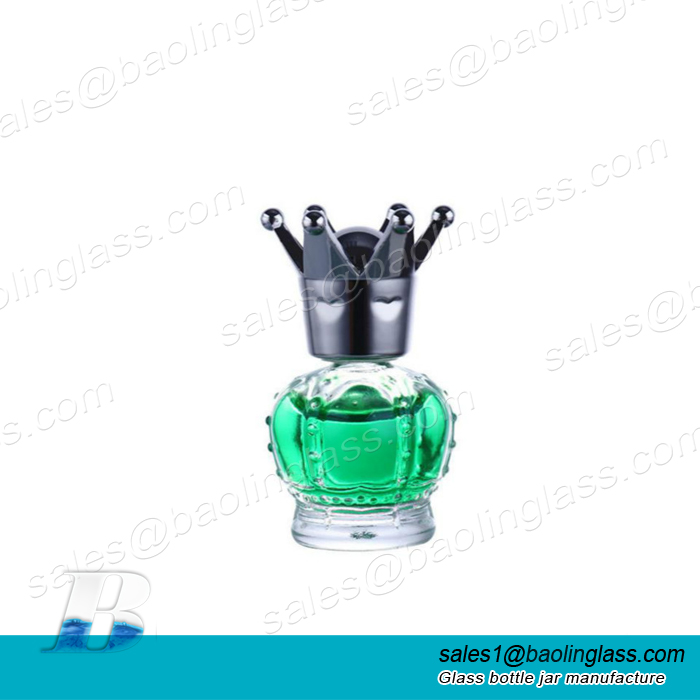 Empty Clear Nail Polish Bottle w/Crown Cap and Brush – 12 ml