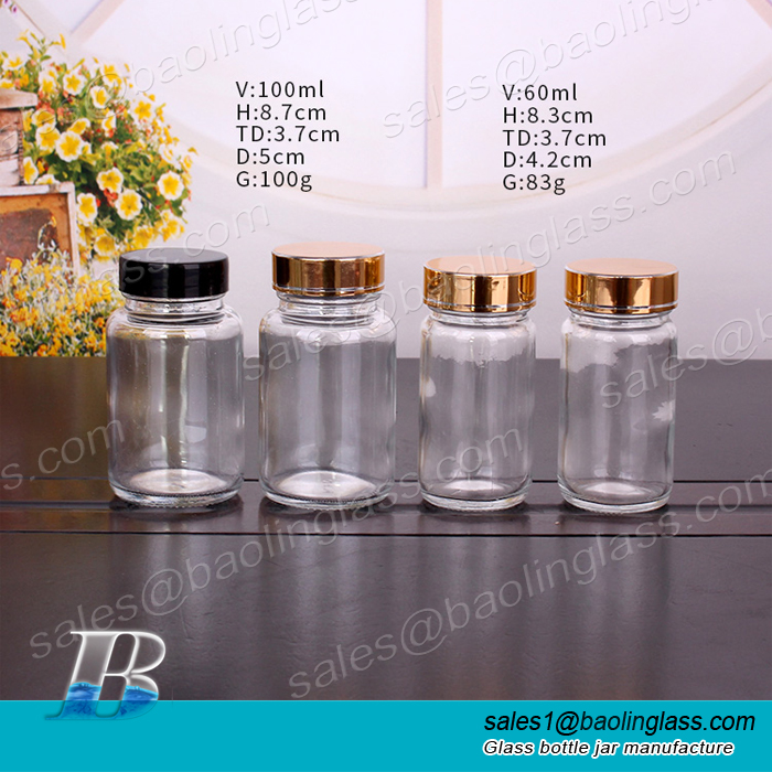 60ml 100ml Clear Glass Medicine Bottle Pharmaceutical Packaging