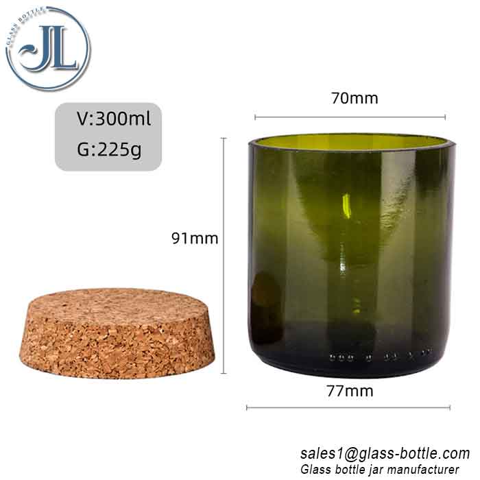Creative cutting dark green glass candle holder wholesale