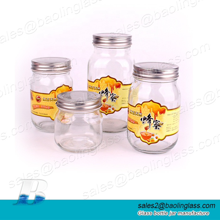 Hot Selling 250ml 350ml 500ml 750ml Empty Glass Mason Jam Jar with Lid for Honey Food