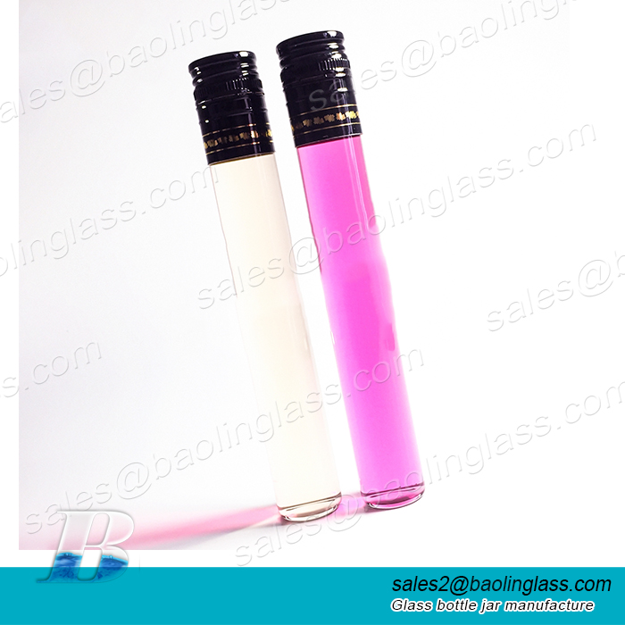 Hot selling In stock tube 50ml 100ml mini glass wine bottle with screw cap wholesale