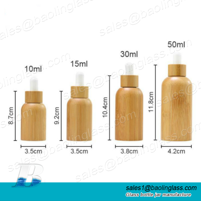 Bamboo Cover Glass Dropper Bottle for Essential oil