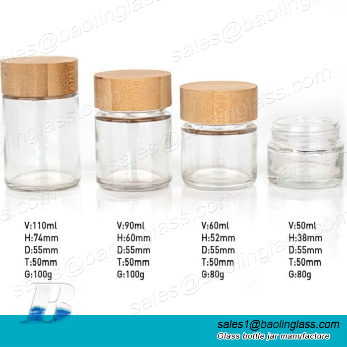 Straight Glass Bottle with Bamboo Lid