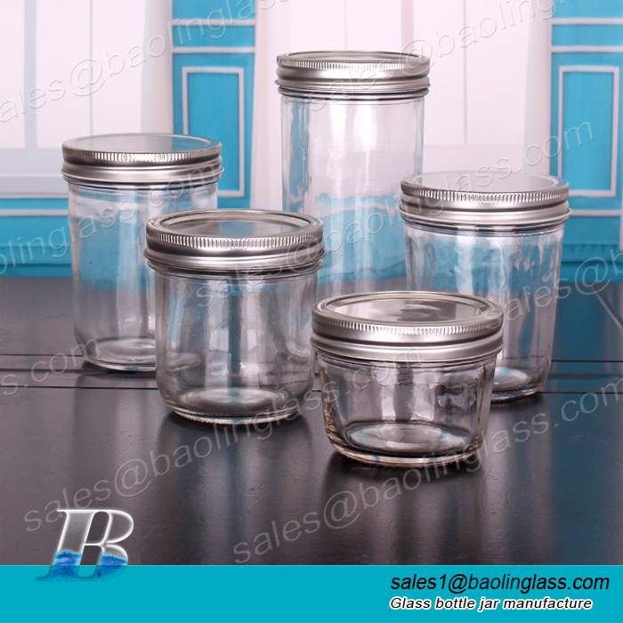 Mason Tapered Glass Jar with Silver Lid