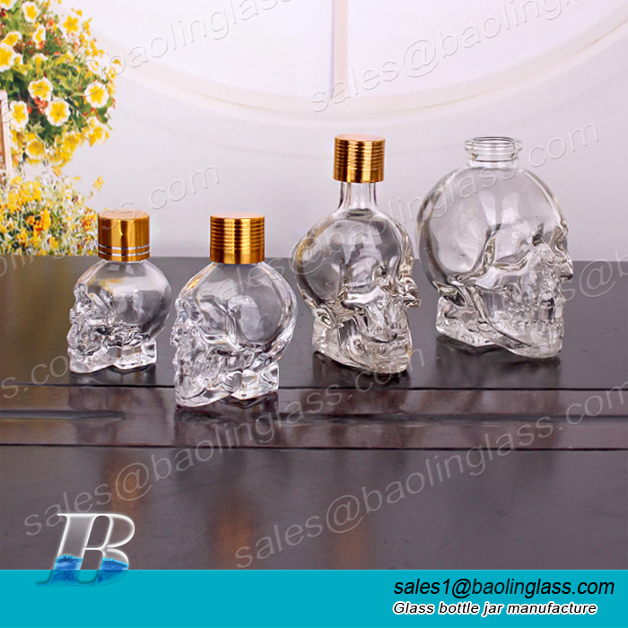 Wholesale Skull Empty Glass Perfume Bottle