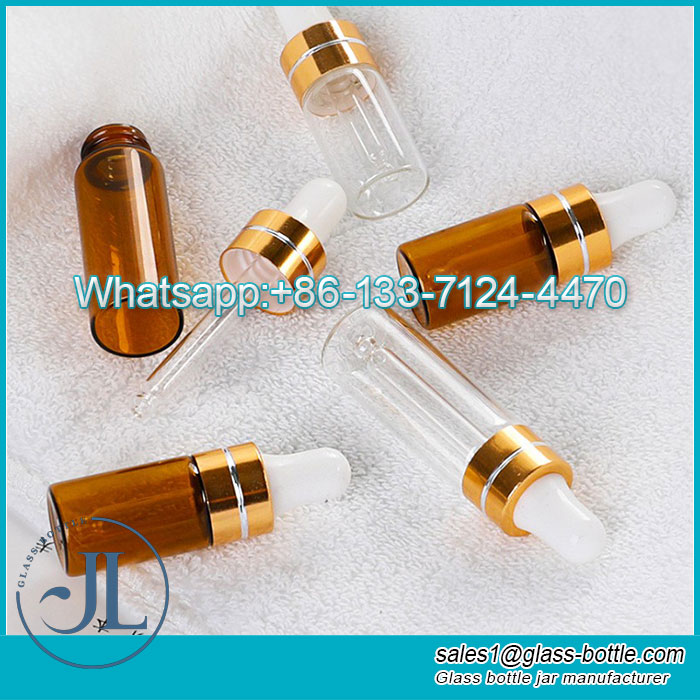 3ml mini tube serum amber glass bottle