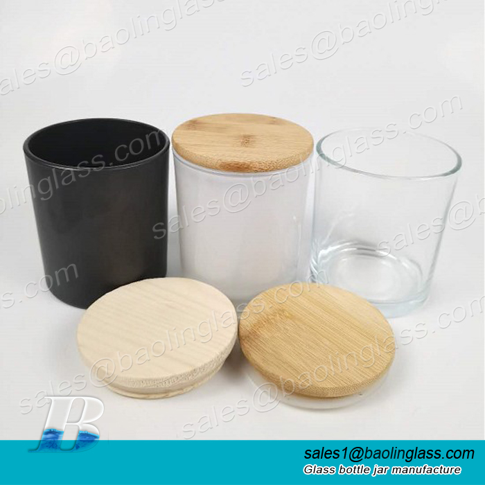 450ml candle jar with bamboo/wood lid