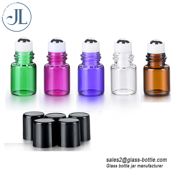 Colorful essential oil roller glass bottle