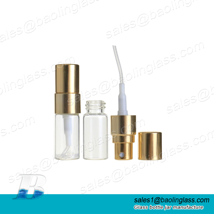 3ml Mini Tube Glass Perfume Sample Test Bottle with Spray Pump