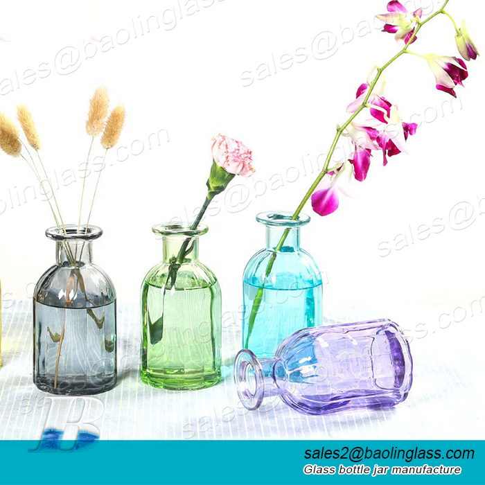 Multi-diamond glass color vase European home decoration water culture flower glass bottle