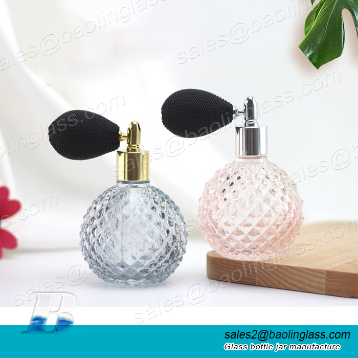 Wholesale cosmetics packaging squeeze airbag glass perfume bottle