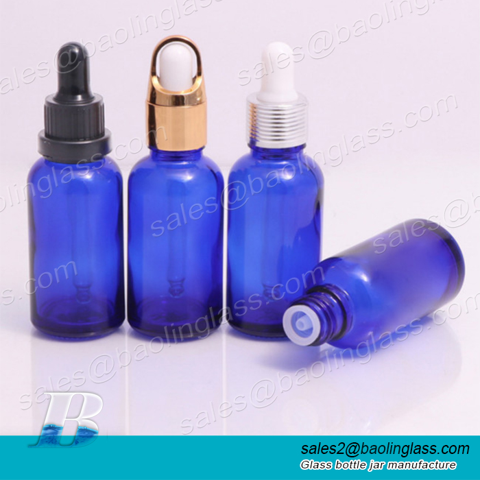 10ml Wholesale Blue Empty Dropper Glass Bottles Packaging for Essential Oil