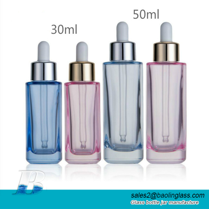 30ml 50ml refined essential oil glass bottle with dropper cap