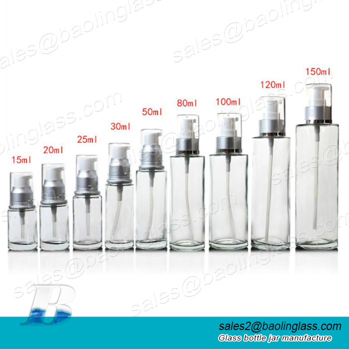 Wholesale 30ml 120ml  silver  empty perfume face glass spray bottle with screw cap