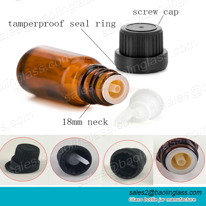 15ml 50ml essential oil glass bottle with Double inner cover