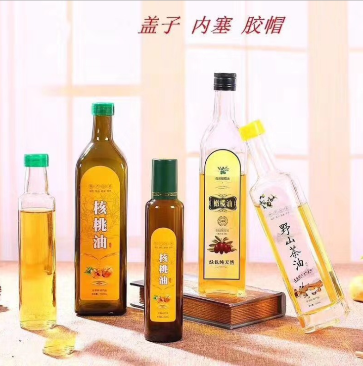 500ml olive oil coconut oil cooking oil glass bottle with cork screw cap