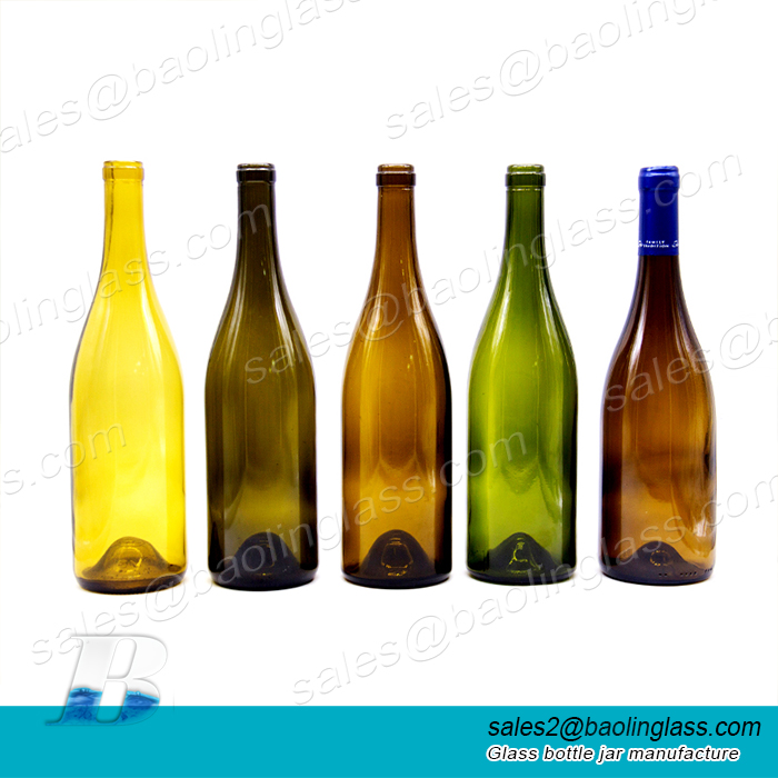 750 ml  Dark yellow glass wine beer  bottle with screw cap