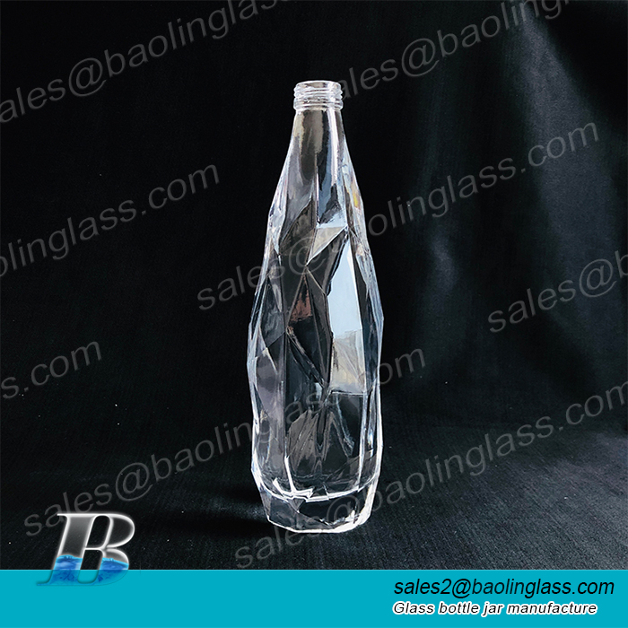Crystal Glass Material 500ml 750ml Diamond Glass fruit Wine Bottle