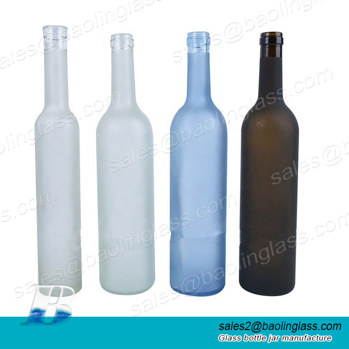 750ml glass liquor bottle frosted glass wine bottles vodka glass bottles