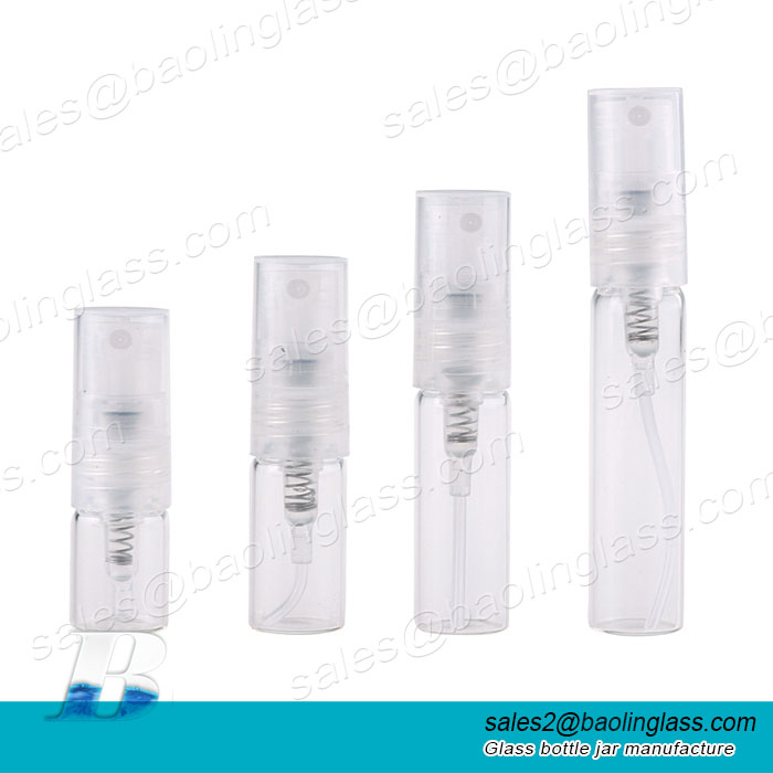 1ml 2ml 3ml 8ml mini plastic perfume bottlecosmetic package  with spray cap
