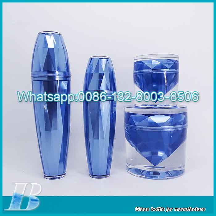 Luxury Acrylic Cosmetic Cream Jar Lotion Pump Bottle 4pcs/set