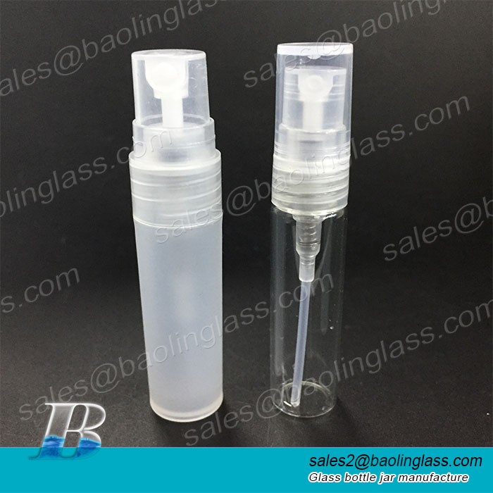 3ml 5ml 8ml powder spray perfume plastic bottle dispenser with spray lid cover